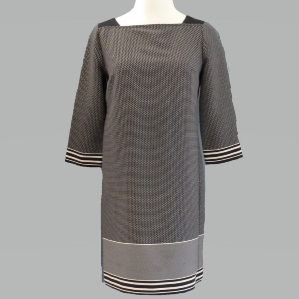 Ann Taylor 2P Black/Ivory Dot Sheath Dress